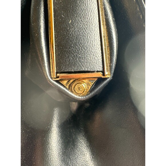 Vintage Best Black Structured Handbag Gold Frame Talon Zippers Mid Century - Picture 11 of 12
